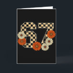 6 7 Retro Herbst Meme Schachbrett Tee Heimgesucht  Karte<br><div class="desc">6 7 Retro Herbst Meme Schachbrett Tee Heimgesucht von 67 Sechs Sieben</div>