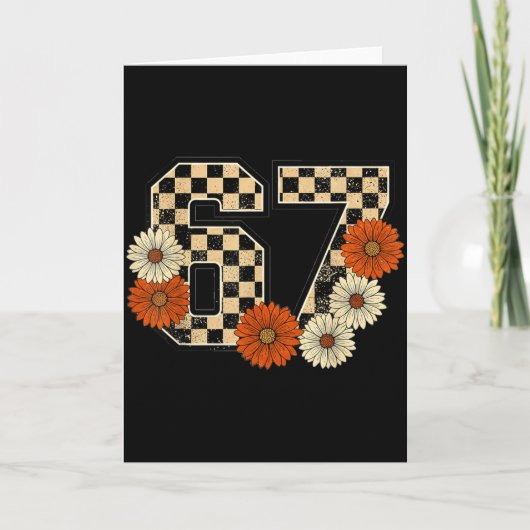 6 7 Retro Herbst Meme Schachbrett Tee Verfolgt von Karte (Vorderseite)