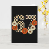 6 7 Retro Herbst Meme Schachbrett Tee Verfolgt von Karte (Gelbe Blume)