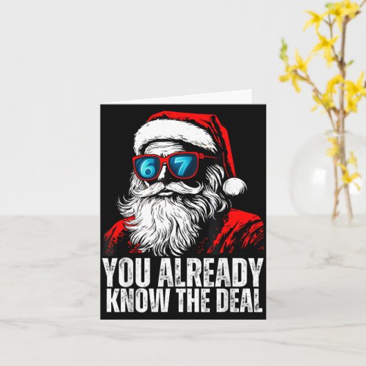 6 7 Santa Face Six Seven Meme Funny 67 Christmas F Karte (Gelbe Blume)