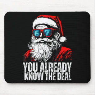 6 7 Santa Gesicht Sechs Sieben Meme Lustig 67 Weih Mousepad