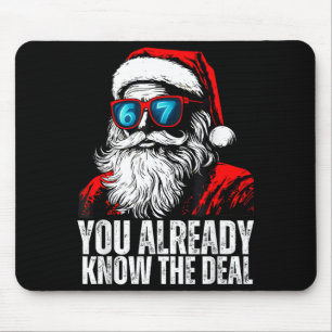 6 7 Santa Gesicht Sechs Sieben Meme Lustig 67 Weih Mousepad