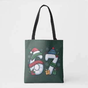 6 7 Sechs Sieben Gen Z Alpha Meme Slang Weihnachte Tasche