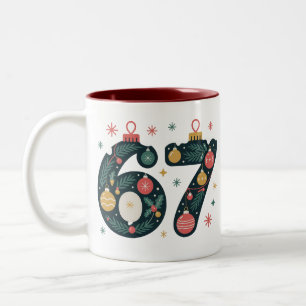 6 7 Sechs Sieben Gen Z Alpha Meme Slang Weihnachte Zweifarbige Tasse