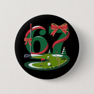 6 7 Sechs Sieben Golf Gen Z Alpha Meme Weihnachten Button