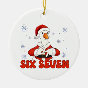 6 7 Sechs Sieben Hand Gen Z Alpha Gans Weihnachten Keramik Ornament