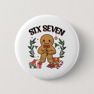 6 7 Sechs Sieben Hand Gen Z Alpha Lebkuchen Meme Button