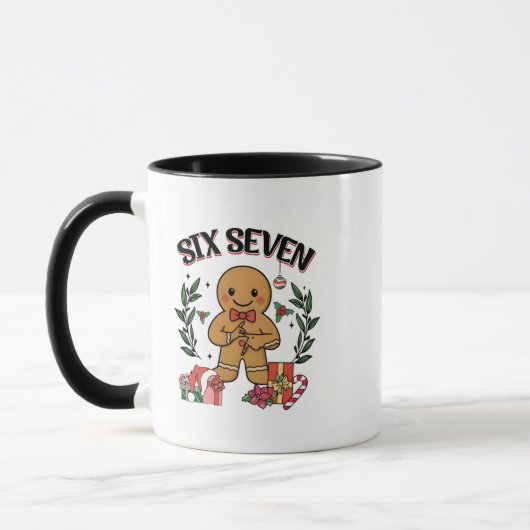 6 7 Sechs Sieben Hand Gen Z Alpha Lebkuchen Meme Tasse (Links)