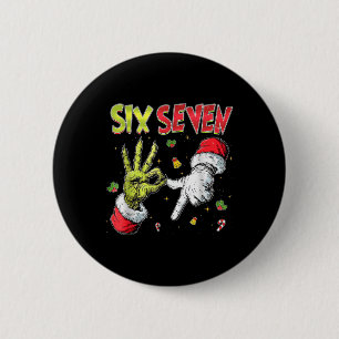6 7 Sechs Sieben Hand Gen Z Alpha Meme Slang Weihn Button