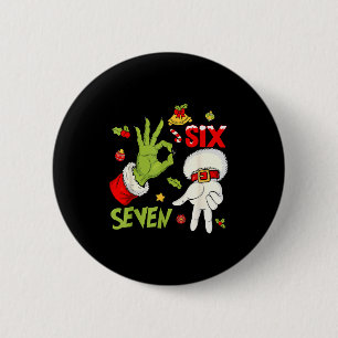 6 7 Sechs Sieben Hand Gen Z Alpha Meme Slang Weihn Button