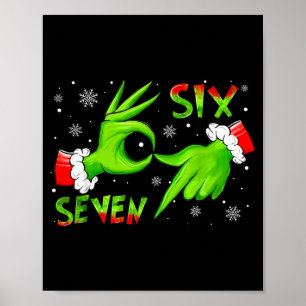6 7 Sechs Sieben Hand Gen Z Alpha Meme Slang Weihn Poster