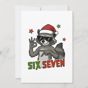 6 7 Sechs Sieben Hand Gen Z Alpha Waschbär Weihna Save The Date