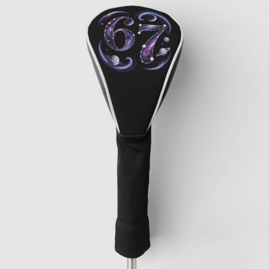 6 7 Sechs Sieben Kosmische Astrologie Gen Z Alpha  Golf Headcover (Vorderseite)