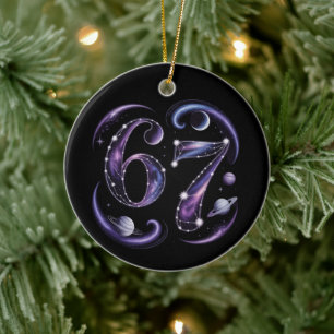 6 7 Sechs Sieben Kosmische Astrologie Gen Z Alpha  Keramik Ornament