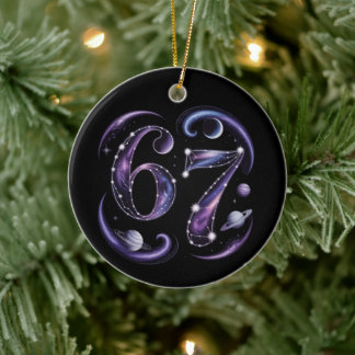 6 7 Sechs Sieben Kosmische Astrologie Gen Z Alpha  Keramik Ornament