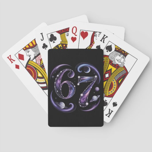 6 7 Sechs Sieben Kosmische Astrologie Gen Z Alpha  Spielkarten (Rückseite)