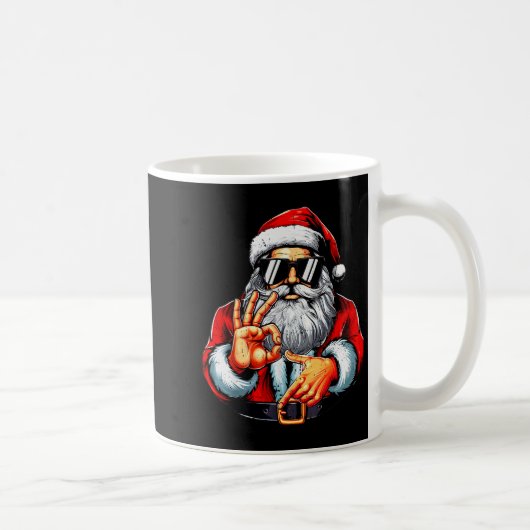 6 7 Sechs Sieben Lustiger Weihnachtsmann Meme Slan Kaffeetasse (Rechts)