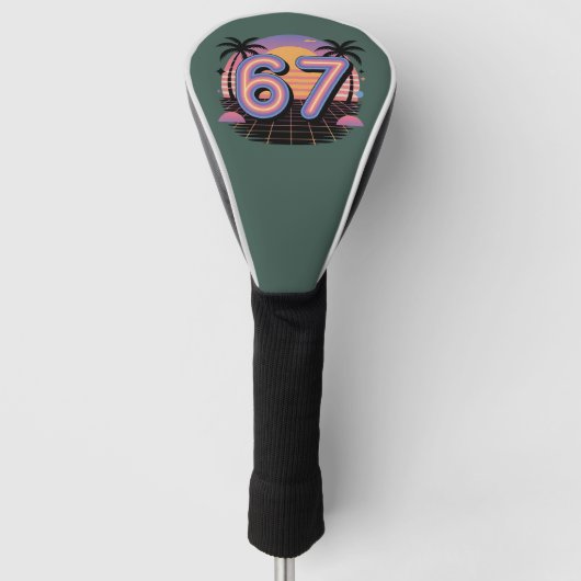 6 7 Sechs Sieben Vaporwave Gen Z Alpha Meme Golf Headcover (Vorderseite)