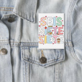 6 7 Seis Siete Cute Teacher Bilingual Classroom Button (Insitu)