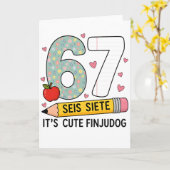 6 7 Seis Siete Cute Teacher Bilingual Classroom Karte (Gelbe Blume)