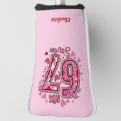 6 7 si Seven Meme Trend Mädchen Rosa Golf Headcover (Rotieren 90)