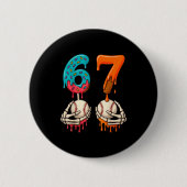 6 7 Six Seven Baseball Meme Gen Z Alpha Slang Boys Button (Vorderseite)