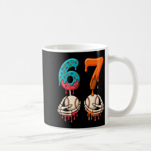 6 7 Six Seven Baseball Meme Gen Z Alpha Slang Boys Kaffeetasse (Rechts)
