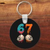 6 7 Six Seven Baseball Meme Gen Z Alpha Slang Boys Schlüsselanhänger (Vorderseite)