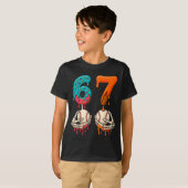 6 7 Six Seven Baseball Meme Gen Z Alpha Slang Boys T-Shirt (Vorne ganz)