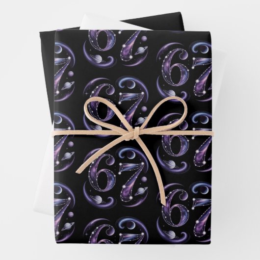 6 7 Six Seven Cosmic Astrology Gen Z Alpha Meme  Geschenkpapier Set (Beispiel)