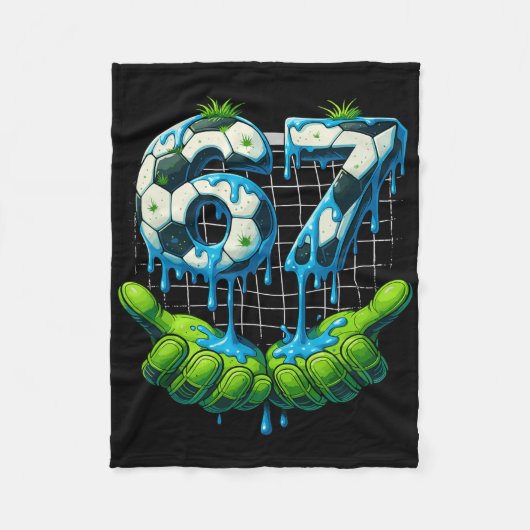 6 7 Six Seven Drip Lustig Gen Alpha Meme Fußball P Fleecedecke (Vorderseite)