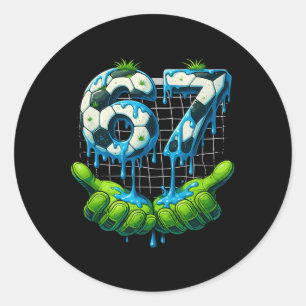 6 7 Six Seven Drip Lustig Gen Alpha Meme Fußball P Runder Aufkleber