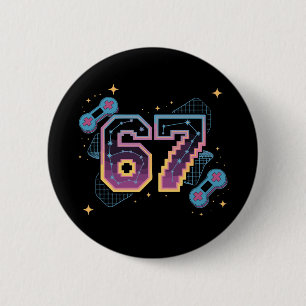 6 7 Six Seven Gaming Gen Z Alpha Meme Slang Button