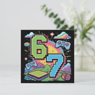 6 7 Six Seven Gaming Gen Z Alpha Meme Slang Feiertagskarte