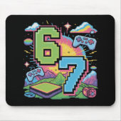 6 7 Six Seven Gaming Gen Z Alpha Meme Slang Mousepad (Vorne)