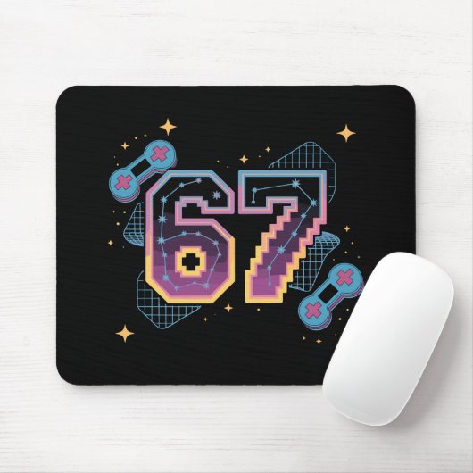 6 7 Six Seven Gaming Gen Z Alpha Meme Slang  Mousepad (Mit Mouse)