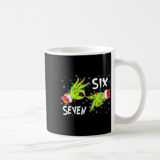 6 7 Six Seven Gen Z Alpha Meme Slang Holiday Merry Kaffeetasse (Rechts)
