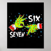 6 7 Six Seven Gen Z Alpha Meme Slang Holiday Merry Poster (Vorne)