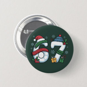6 7 Six Seven Gen Z Alpha Meme Slang Weihnachten S Button