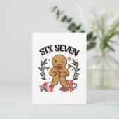 6 7 Six Seven Hand Gen Z Alpha Gingerbread Meme Postkarte (Stehend Vorderseite)
