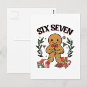 6 7 Six Seven Hand Gen Z Alpha Gingerbread Meme Postkarte (Vorne/Hinten)