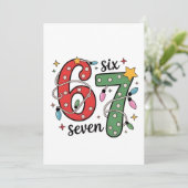 6 7 Six Seven Hand Gen Z Alpha Meme Slang Weihnach Dankeskarte (Stehend Vorderseite)