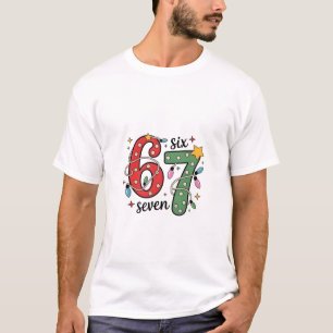 6 7 Six Seven Hand Gen Z Alpha Meme Slang Weihnach T-Shirt