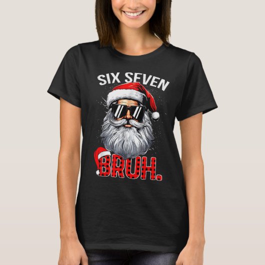 6 7 Six Seven Hand Gen Z Alpha Meme Slang Xmas Chr T-Shirt (Vorderseite)