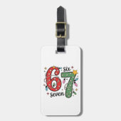 6 7 Six Seven Hand Gen Z Alpha Meme Slang Xmas  Gepäckanhänger (Vorderseite vertikal)