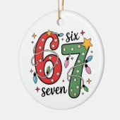 6 7 Six Seven Hand Gen Z Alpha Meme Slang Xmas Keramik Ornament (Links)