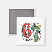 6 7 Six Seven Hand Gen Z Alpha Meme Slang Xmas Magnet (Vorderseite/Rückseite)