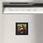 6 7 Six Seven Meme 67 Funny Mona Lisa Funny Clic A Magnet (In Situ (Geschirrspüler))
