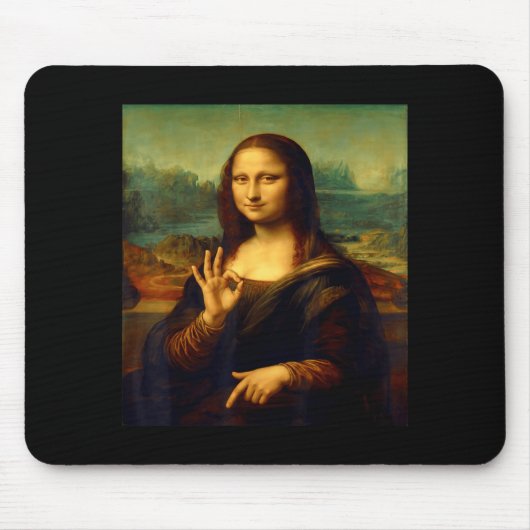 6 7 Six Seven Meme 67 Funny Mona Lisa Funny Clic A Mousepad (Vorne)