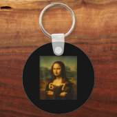 6 7 Six Seven Meme 67 Funny Mona Lisa Gen Z Alpha Schlüsselanhänger (Vorderseite)